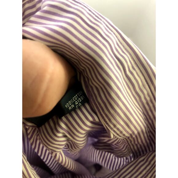 Polo Ralph Lauren Men's Button Down Size 16 Long Sleeve Purple White - Picture 10 of 13